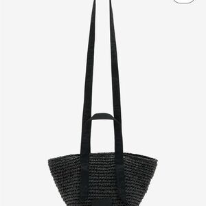 All Saints l Mini Celayne Black Woven Tote Bag